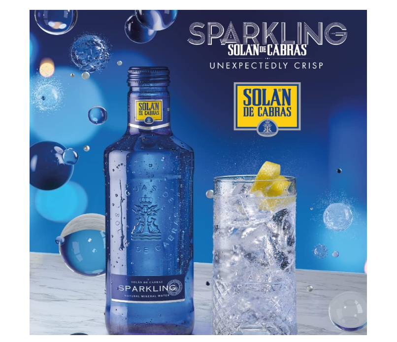 Solan de Cabras Premium Sparkling Mineral Water 330ml x 24 | Refreshing Bubbles | Glass Bottles | Pure & Natural Magnesium | I al for Dining, Celebrations, and Refreshing Drinks