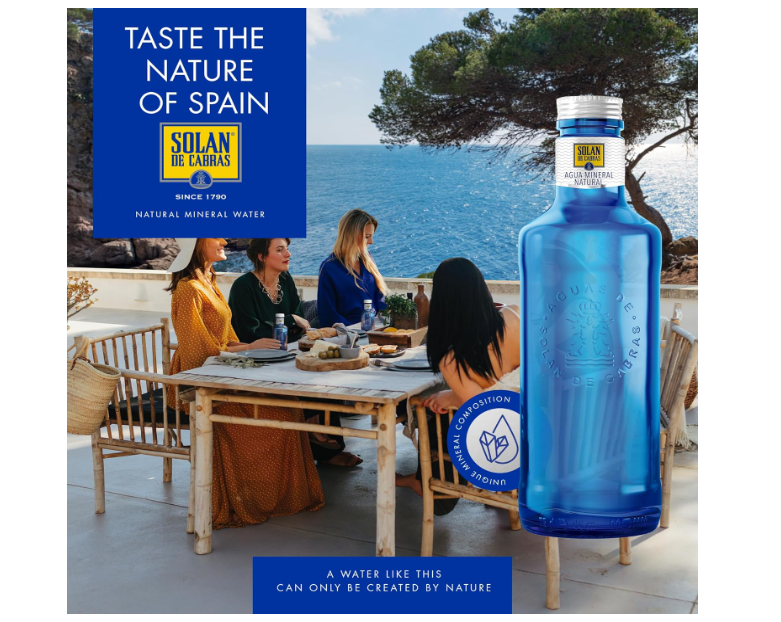 Solán De Cabras Premium Natural Mineral Water 0.75L x 12 | Pure Spring Water from Spain | Rich in Magnesium & Essential Minerals | Glass Bottles | Ideal for Dining, Home & Office