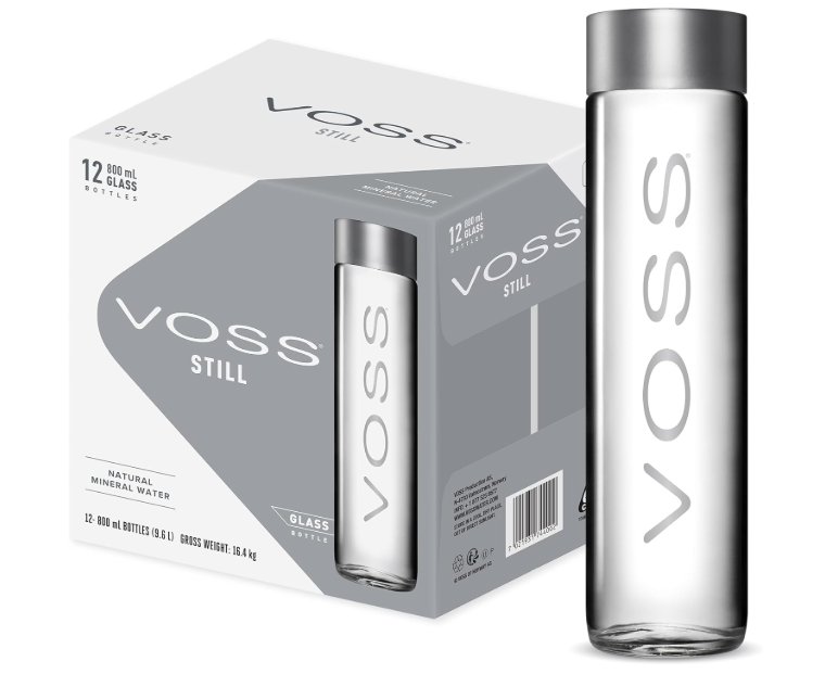 Voss Natural Mineral Water, 800ml X12 Still Glass Bottles