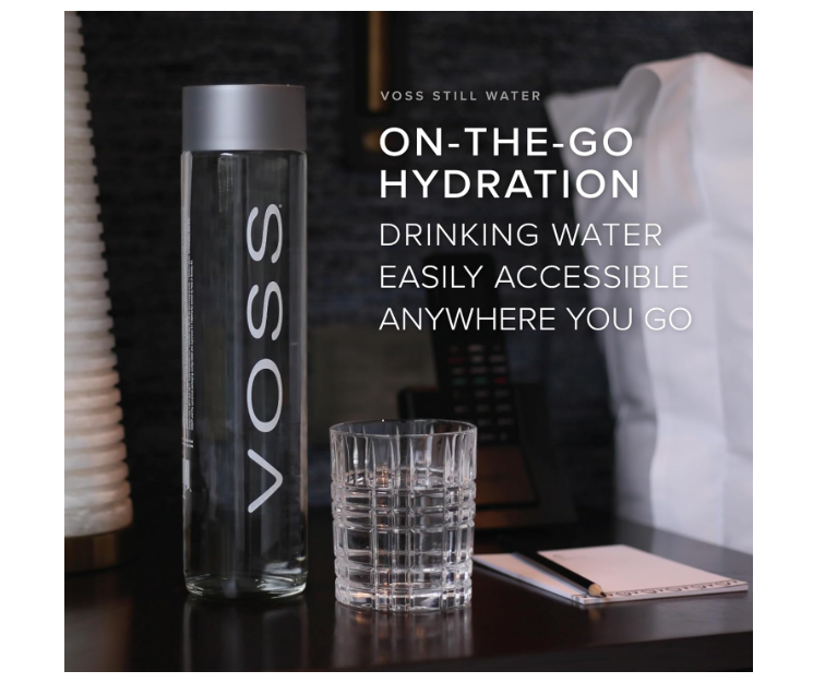 Voss Natural Mineral Water, 800ml X12 Still Glass Bottles