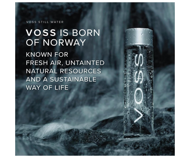 Voss Natural Mineral Water, 800ml X12 Still Glass Bottles