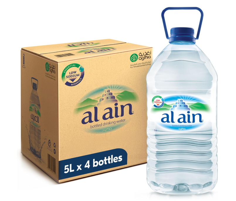 Al Ain Water 5L, Pack of 4, Low Sodium Water, Balanced Mineral Composition Nourishing