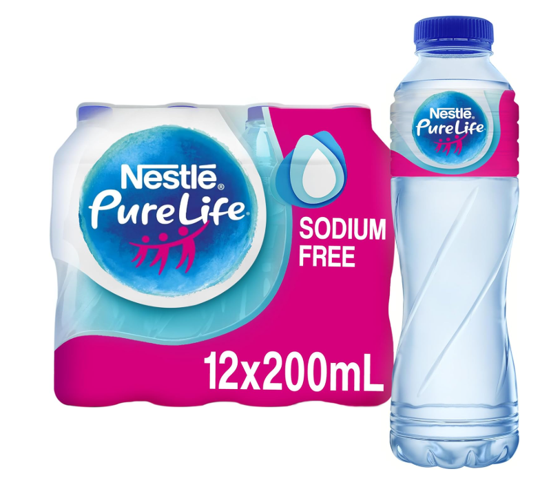 Nestlé Pure Life, Low Sodium, Bottled Drinking Water, 12 x 200 ml