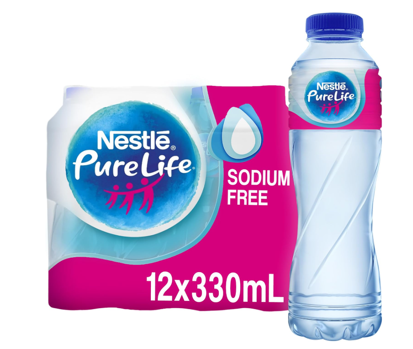 Nestlé Pure Life, Low Sodium, Bottled Drinking Water, 12 x 330 ml