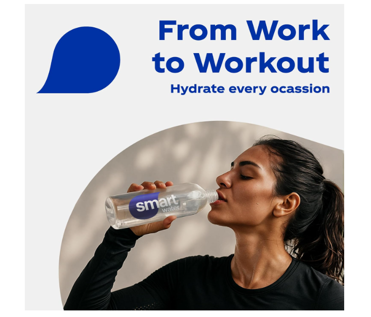 Smart Water, Pack of 12x600ml, Purified Water, Electrolyte Infused for Taste Drinking Water, Sleek Bottled Water