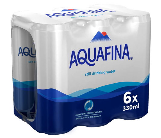 Aquafina Drinking Water, Recyclable Can, 330Ml Pack Of 6