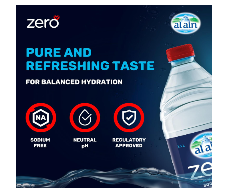 Al Ain Zero, 1.5L Sodium-Free Water, Pack of 12, pH Neutral Bottled Water