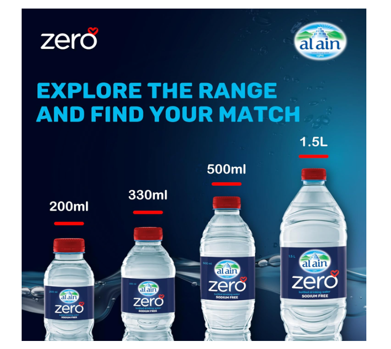 Al Ain Zero, 1.5L Sodium-Free Water, Pack of 12, pH Neutral Bottled Water