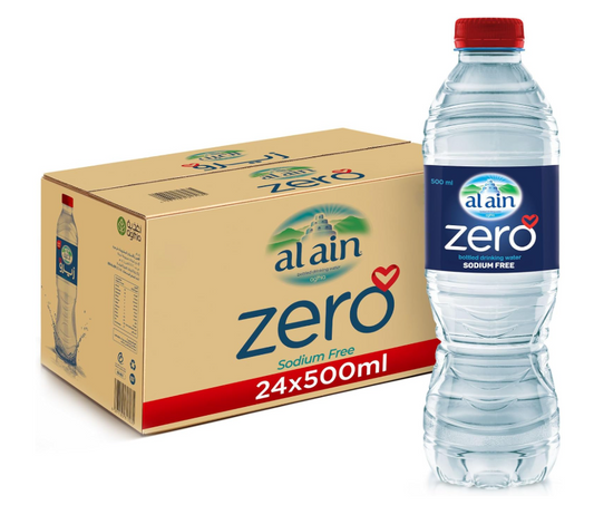 Al Ain Zero, 500ml, Pack of 24, Zero Sodium, Pure Refreshing, pH Neutral Bottled Water