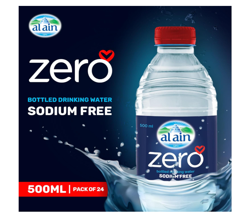 Al Ain Zero, 500ml, Pack of 24, Zero Sodium, Pure Refreshing, pH Neutral Bottled Water