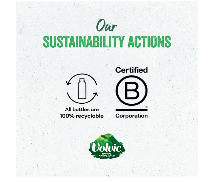 Volvic Natural Water, Mineral Drinking Water, Sustainably Sourced & Volvican Spirited Water Bottle, Case Of 24 X 500ml Volvic Bottles