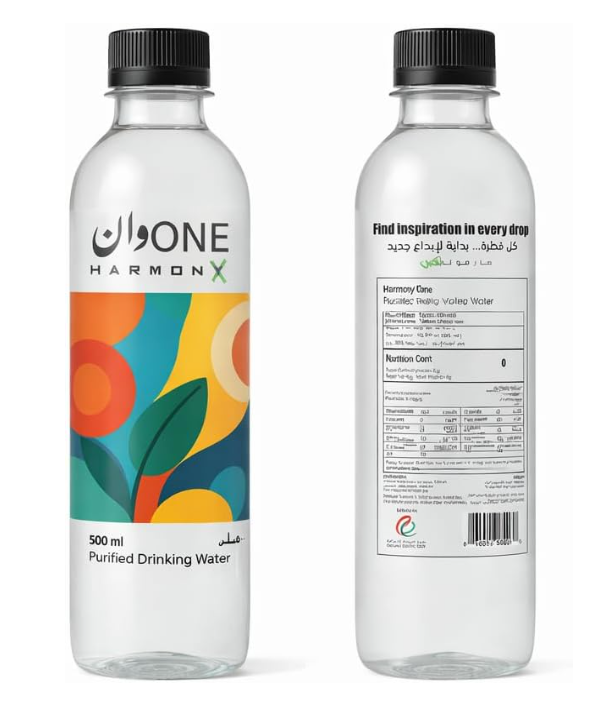 HarmonyX ONE - Purified Drinking Water, 24 Bottles of 330ml