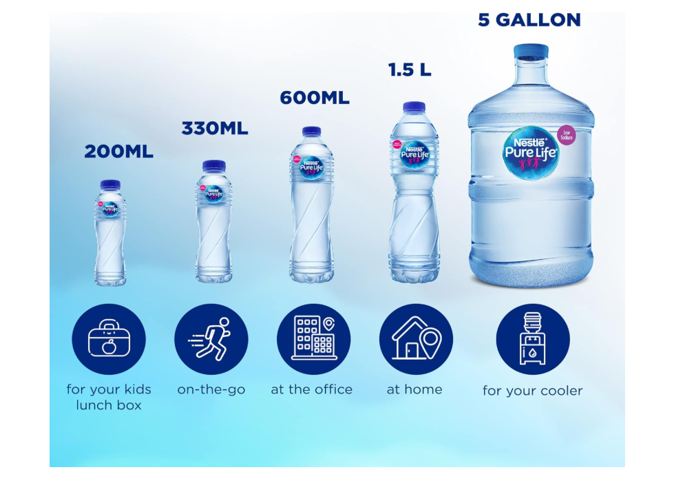 Nestlé Pure Life Water 5 Gallon (18.9 L) Refill only (With Exchange of Empty Bottle Only, Other Brand Bottles Not acceptable)