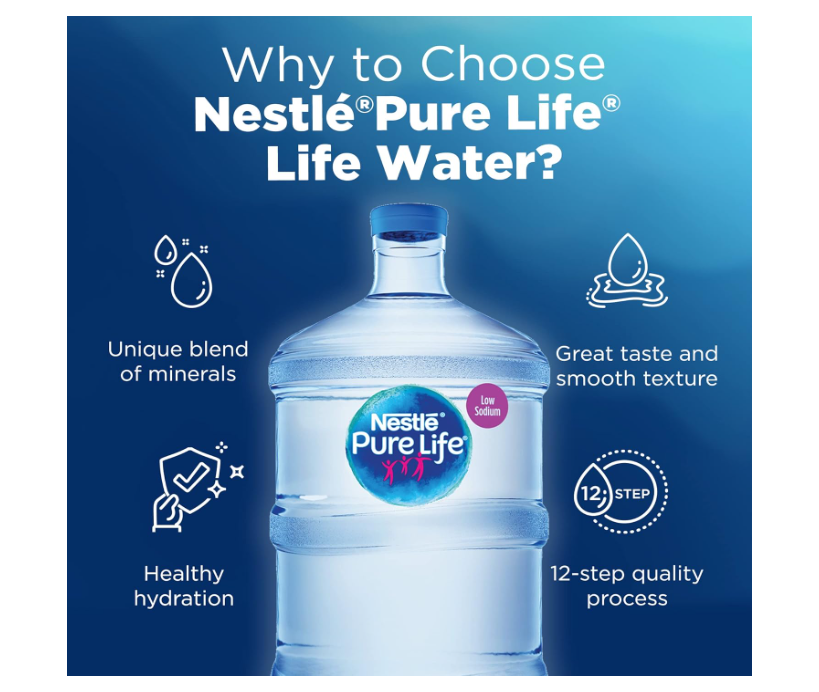 Nestlé Pure Life Water 5 Gallon (18.9 L) Refill only (With Exchange of Empty Bottle Only, Other Brand Bottles Not acceptable)
