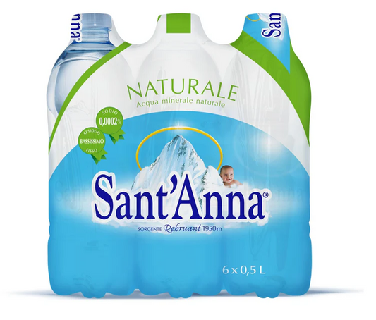 Sant’Anna Natural Mineral Drinking Water 6 Bottles of 500ml
