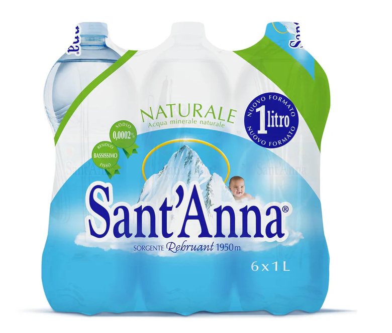 Sant’Anna Natural Mineral Drinking Water 6 Bottles of 1 Liter