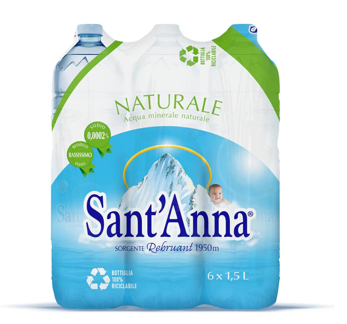 Sant’Anna Natural Mineral Drinking Water 6 Bottles of 1.5 Liter
