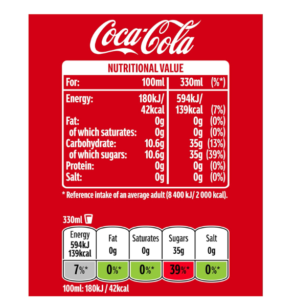 Coca-Cola Original Taste, Pack of 24 Cans x330 ml, Crisp Coke Soft Drinks, Serve Cola Drinks Ice Cold for Maximum Refreshment