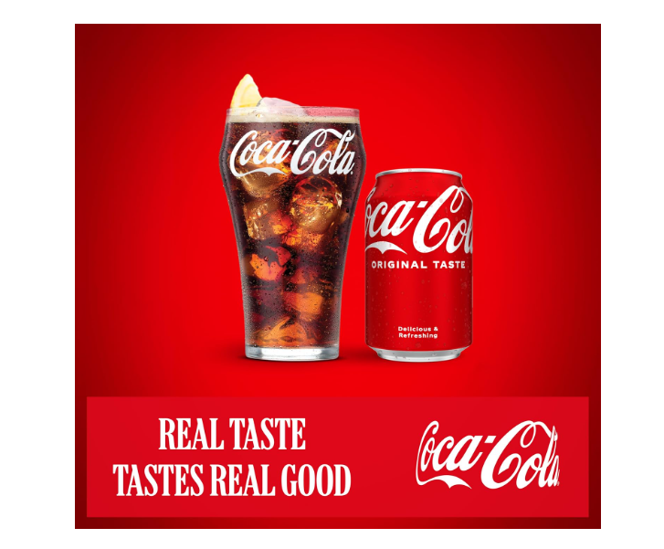 Coca-Cola Original Taste, Pack of 24 Cans x330 ml, Crisp Coke Soft Drinks, Serve Cola Drinks Ice Cold for Maximum Refreshment