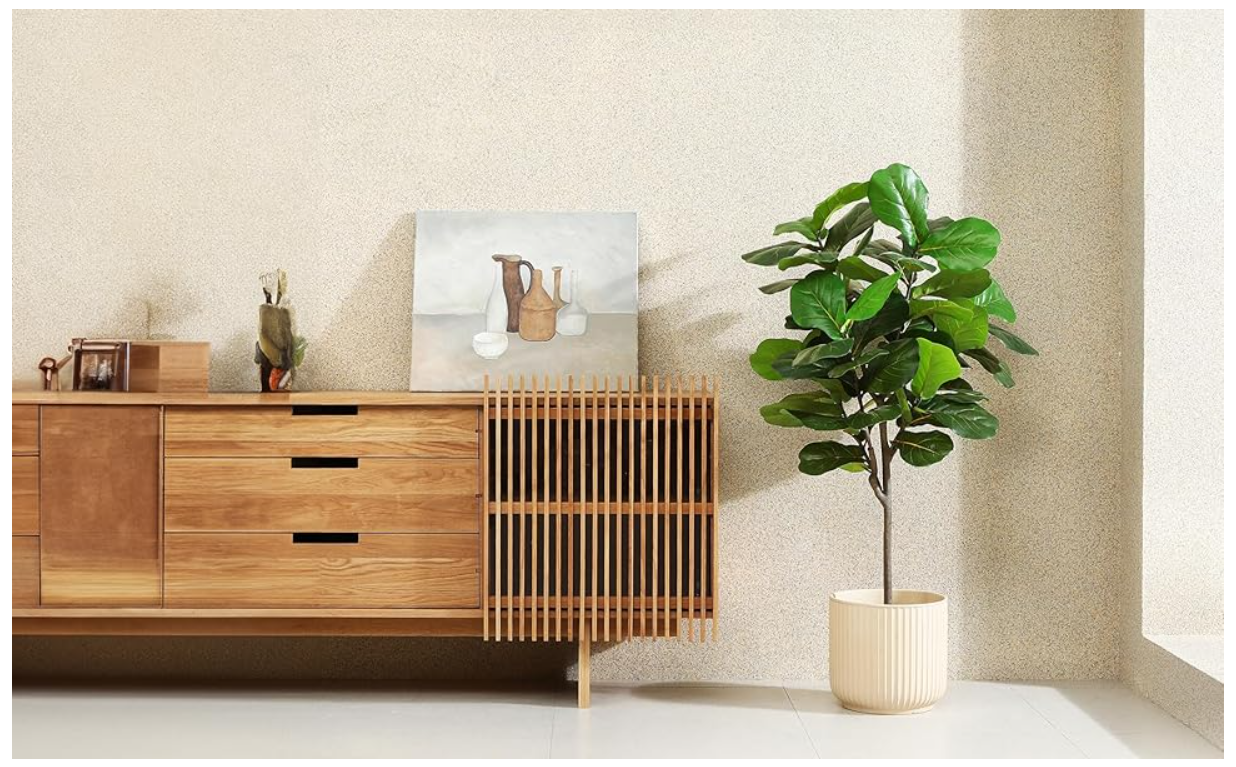 Artificial Ficus tree with Lifelike Leaves,Perfect lifelike Plant for Home Decor and Office Decor Indoor and Outdoor, Garden and Modern Decor Housewarming Gift
